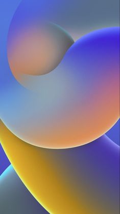 an abstract background with blue, yellow and orange shapes in the center on a cell phone