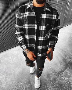 Casual Fashion Check Texture Jacket Mens Fall Outfits, Fashion Outerwear, Textured Jacket, Fall Outfits Men, Cool Outfits For Men, Mens Fashion Casual Outfits, Mens Casual Dress