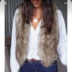 New Without Tags. See Photos For Measurements And Details. Questions? Leave A Comment Below! Faux Fur Outfit, Hair Winter, Women Faux Fur Vest, Fur Waistcoat, Fur Vests, Looks Country, Look Formal, Vest Waistcoat