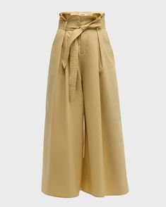 L'Agence Lowen Paperbag Cropped Pants | Neiman Marcus Paperbag Pants, High Rise Pants, Cargo Pant, Pleated Pants, Straight Leg Trousers, Clothes Horse, Italian Fabric, Wide Legs, Cropped Trousers