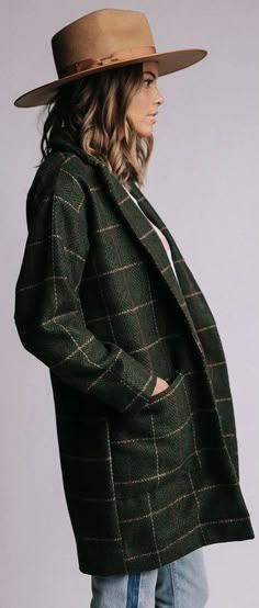 Clad And Cloth, Billy B, Longline Coat, Kristin Cavallari, Plaid Print, Look At You, Green Plaid, Looks Style, Mode Inspiration