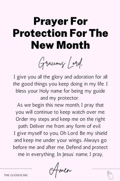 prayer for protection for the new month