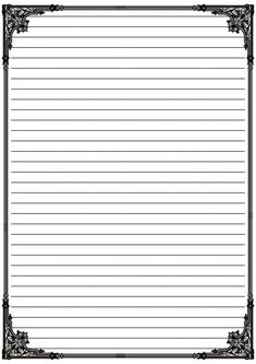 a black and white lined paper with ornate border