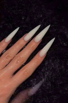 Staleto Nails, Natural Stiletto Nails, White Stiletto Nails, Acrylic Nails Stiletto, Sharp Nails, Pointy Nails, Nails Stiletto