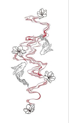 a line drawing of flowers and leaves on a white background with the words,'i love