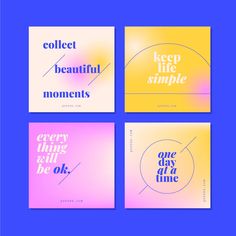 four different types of posters with the words,'keep life simple'on them