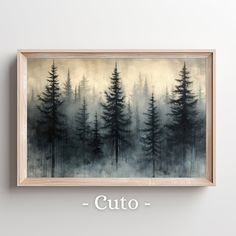 a painting with trees in the background that says cuto