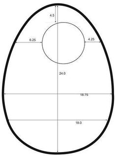 an egg is shown with measurements for the size and shape, as well as its height