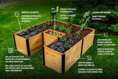 an image of a garden box with instructions on how to build it in the yard