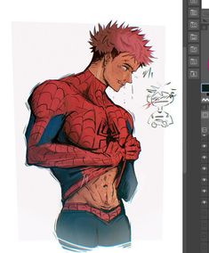 an image of a spider - man drawn in adobe