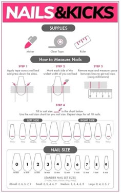 Fill In Nails, Long Press On Nails, Acrylic Press On Nails, How To Measure Yourself, Nail Buffer, Get Nails, Nail Sizes