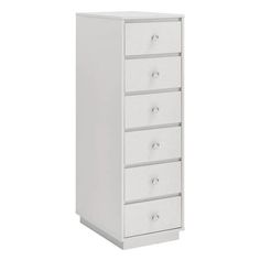 a white cabinet with five drawers on each side