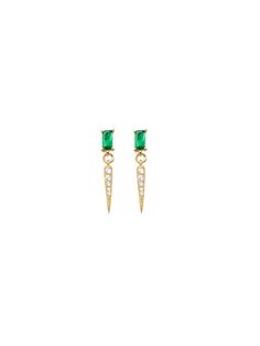 Simplicity Meets Elegance: Handmade 14K Solid Gold Diamond and Colombian Emerald Earrings, Exquisitely Designed to Add a Touch of Minimalism to Your Look. Emerald: Colombian .20ct TCW Diamond: G color SI1 Clarity .07ct TCW Available in: 14K Yellow, White, and Rose gold Length: 15mm Made in New York City Made to Order: please allow 5-10 days to process your order Sold as a Pair Wedding Earrings Studs, Emerald Diamond Earrings, Wedding Studs, Diamond Choker Necklace, Diamond Choker, Initial Bracelet, Stud Earrings For Women, Jewelry Design Necklace, Emerald Earrings