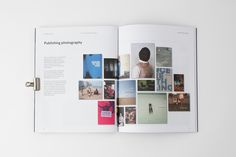 an open book with pictures and text on the cover is shown in this photobook