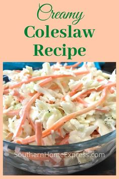 a bowl filled with coleslaw and carrots