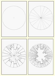 four different circulars are shown in black and white