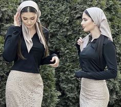 Casual Veiled Outfit, Modest Outfits With Head Covering, Christian Veiling Outfits, Chechen Girl, Christian Veiling, Modest Fashion Christian, Stile Hijab