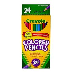 crayola colored pencils, 24 ctr pack with 24 colors in each box