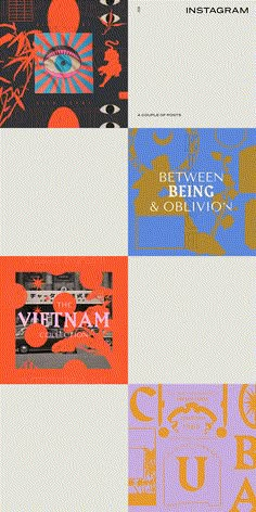 four different colored images with the words, between belivion and oblion