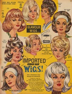 Imported Human Hair Wigs, via Flickr. Cabelo Pin Up, 1960s Hair, 60s Hair, Wig Stand, Beautiful Wigs, Retro Mode, Fredericks Of Hollywood, Retro Hairstyles, Hair Reference