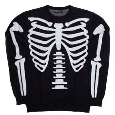 Become A Spooky Scary Skeleton In Our Ribcage Skeleton Bones Sweater Featuring A White Knit Rib Cage Design On The Front And Knit Bone Details Down The Sleeves Made Out Of 100% Cotton. Sizes Small, Medium, Large, Xl, Xxl And Xxl! These Are Super Cool For Any Goth, Punk, Or All Year Halloween Closet!! Great For Winter Cold Weather!! These Could Easily Be Unisex Sweaters. Mkwbbw 65 Black Cotton Halloween Sweater, Black Long Sleeve Sweater With Skull Print, Winter Skull Print Sweater For Streetwear, Trendy Black Halloween Sweater, Casual Black Halloween Sweater, Winter Streetwear Sweater With Skull Print, Casual Black Sweater For Halloween, Black Knit Tops For Streetwear, Edgy White Winter Top