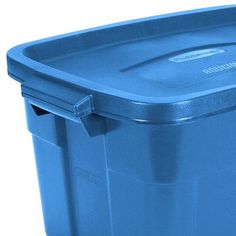 a large blue plastic container on a white background