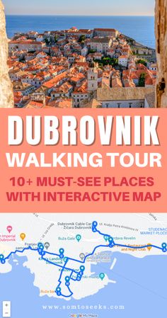 dubrownik walking tour with interactive map and directions to the city in croatia, europe