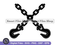 a black and white image of two chains with the words smart files shop next to it