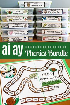 the phonics bundle includes several books, games and activities to help students practice their phonicic skills