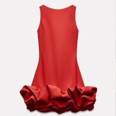 New With Tag Zara 2024 Collection Short Tank Dress With Round Neckline. Back Neckline Detail. Tonal Matching Satin Effect Voluminous Fabric At Hem. Inner Short-Style Lining. Back Hidden In-Seam Zip Closure. Red | 8453/777 Ballerina Dress, Zara Jumpsuit, Playsuit Dress, Designer Shorts, 2024 Collection, Tank Dress, Playsuit, Jumpsuit Dress, Red Dress