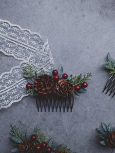 Materials: greenery, beads, pinecones. The actual colors may slightly differ from the colors you see on your screen, as it depends on the specific monitor settings. In case some materials are out of stock, they may be replaced with the similar one. Matching boutonniere, flower bracelet, hair crown can be made to order along with this accessory here: https://www.etsy.com/listing/735358517 This and any other item in our store: - 100% handmade of selected high-quality materials - uniquely designed Christmas Hair Piece, Greenery Hair Piece, Hair Bridesmaids, Antlers Decor, Bridesmaid Hair Comb, Winter Wedding Hair, Bridesmaids Hair, Christmas Hair Accessories, Bridal Hair Headpiece