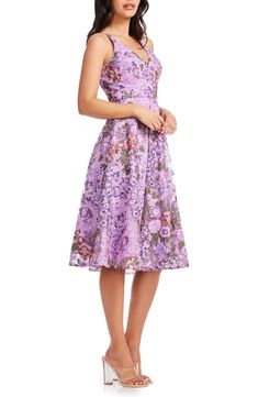 Dress the Population Elisa Floral Sequin Embroidered Cocktail Dress | Nordstrom Purple Dress Wedding Guest, Purple Dress Wedding, Beaded Embroidery Dress, Fairytale Birthday, Summer Floral Dresses, Floral Clothes, Fit And Flare Cocktail Dress, Embroidered Cocktail Dress, Cocktail Dress Nordstrom