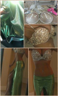 several pictures of different types of clothing and accessories in various stages of being dressed up