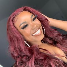 Red Hair Bangs Black Women, Red Wig With Bangs Black Women, Vivid Red Hair Color On Black Women, Intense Red Hair Color On Black Women, Red Clip In Hair Extensions Black Women, Full Lace Wig Human Hair, Human Hair Color