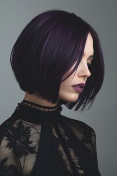 Midnight Purple hair is a mesmerizing choice for those daring to make a bold statement. See more options below. Medium Shaggy Hairstyles, Balayage Long Hair, Midnight Purple, Bob Hair Color, Dark Purple Hair, Short Ombre Hair, Short Dark Hair, Hair Color Unique