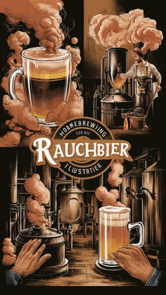 Okay, get ready for some serious old world beer flavor with Rauchbier! This distinctive German beer style literally translates to “smoke beer” – and you can taste why.  The malt used to brew Rauchbiers is dried over an open flame, which gives the beer an intense smoky aroma and flavor. Some compare it to the smell of bacon or smoked ham. It can seem a little unusual at first, but it’s absolutely addictive once you acquire the taste. Smoked Ham, German Beer, The Beer, Tap Room, Super Ideas, The Taste, Beer Can, Food Photo