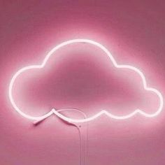 a neon sign that has a cloud on it