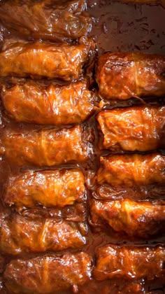 the food is covered in sauce and ready to be cooked on the grill or oven