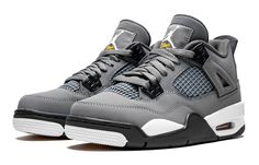 Dressed in Cool Grey, Chrome and Dark Charcoal, the Air Jordan 4 Retro "Cool Grey" gives the iconic silhouette a street-ready makeover. A nubuck upper mixed with mesh material sits atop a black-and-white sole infused with Air cushioning. At the rear, a metallic Jumpman logo finishes the design. Now available in children's sizes. Jordan 4 Retro Cool Grey, Jordan 4 Cool Grey, 70s Converse, Retro Jordans, Nike X Travis Scott, Nike Air Jordan 4, Converse Run, Jordan 4s, Converse Run Star