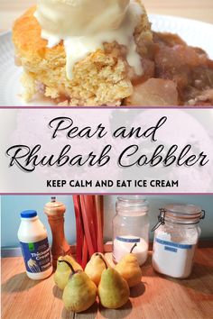 pear and rhubarb cobbler is an easy dessert recipe that's ready in under 30 minutes