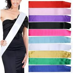 Versatile Usage:This blank gift ceremony shoulder strap is for various occasions such as birthdays, hen parties, and single parties, adding a touch of elegance to your event Size: Flat head suture.  Color: Green. Prom Sash, Bride Workout, Bachelorette Sash, Ribbon Decoration, Color Party, Ribbon Decorations, Award Ceremony, Wedding Party Supplies, Satin Sash