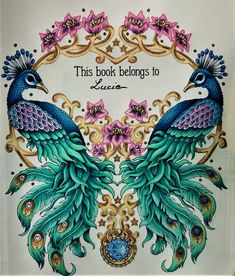 this book belongs to peace with two peacocks