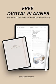 the free digital planner is open and ready to be used for business purposes, including an ipad