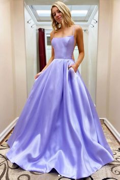 Long Purple Dress, Formal Evening Dresses Long, Satin Long Prom Dress, Purple Formal Dress, Purple Evening Dress, Cheap Prom Dresses Long, Purple Prom, Boho Styl, Winter Formal Dresses