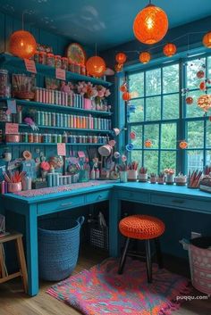 a room filled with lots of colorful items