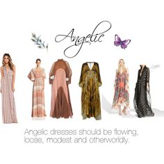 Angelic Dresses by expressingyourtruth on Polyvore featuring Alexander McQueen, Rachel Pally, Etro, Halston Heritage and Pier 1 Imports Angelic Style, Angelic Dress, Classic Kibbe, Angelic Aesthetic, Summer Moodboard, Mcqueen Dress, Rachel Pally