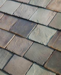 an image of slate roof tiles with red frame