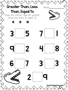 a printable worksheet with numbers and an alligator's head on it