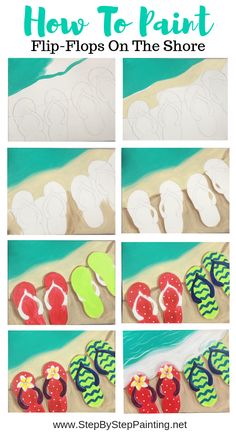 how to paint flip flops on the shore with step by step instructions and pictures