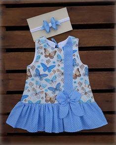 Baby Born Kleidung, Frocks For Kids, Projek Menjahit, Baby Frock Pattern, Girls Dresses Sewing, Sewing Baby Clothes, Kids Frocks Design